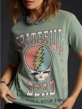 NWT Anthropologie Junk Food Clothing Grateful Dead Graphic Tee Size Large